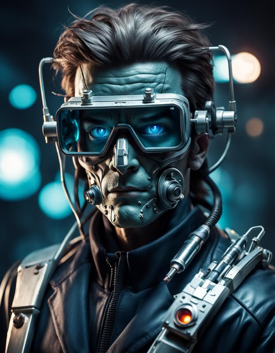 Dark Sci-Fi Doctor with Cybernetic Welding Glasses