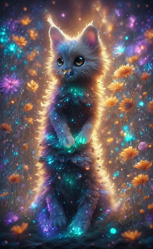 Surreal Horse with Glowing Wings in Dreamlike Landscape