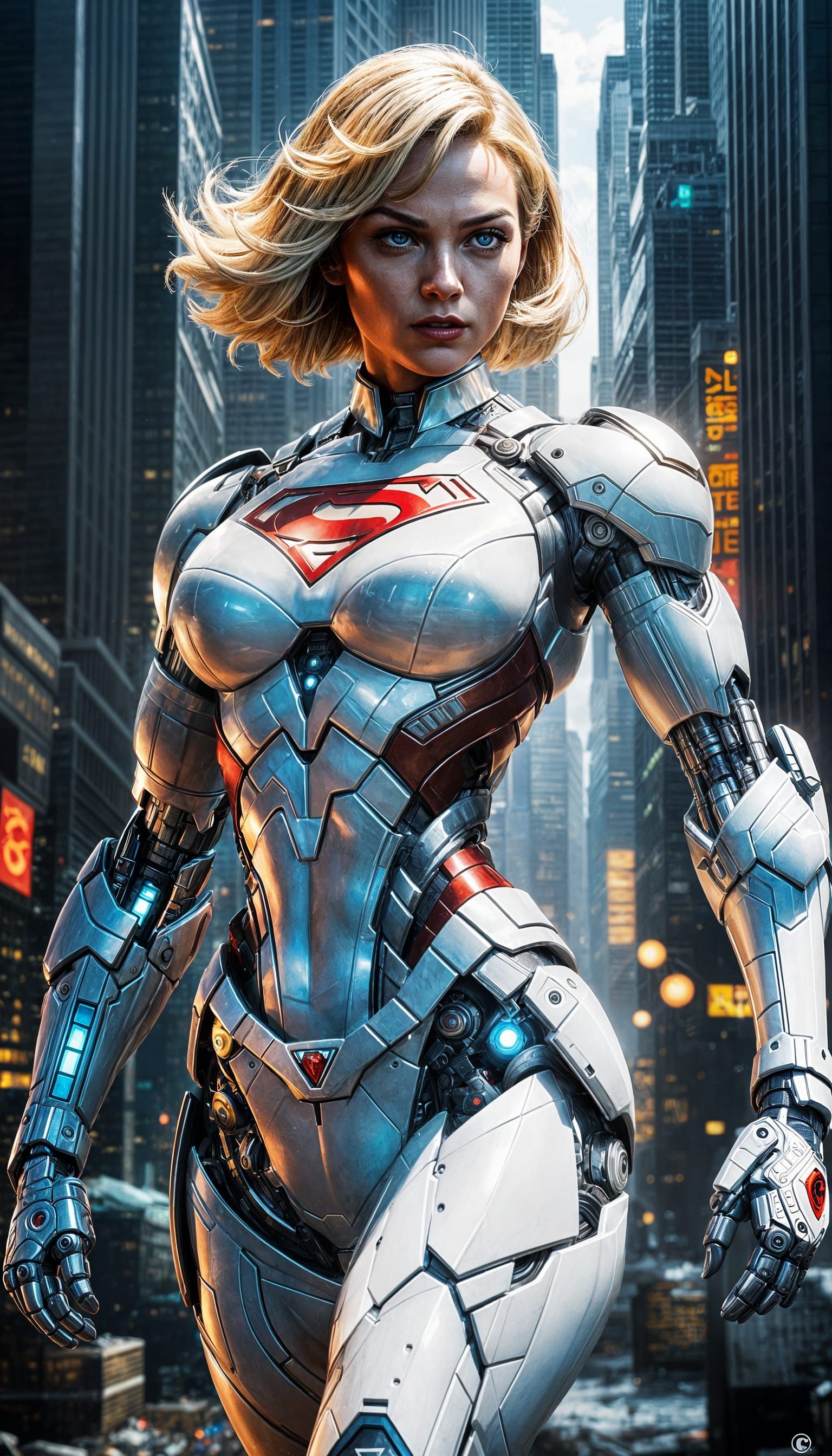 Cyborg Powergirl: A Digital Matte Painting