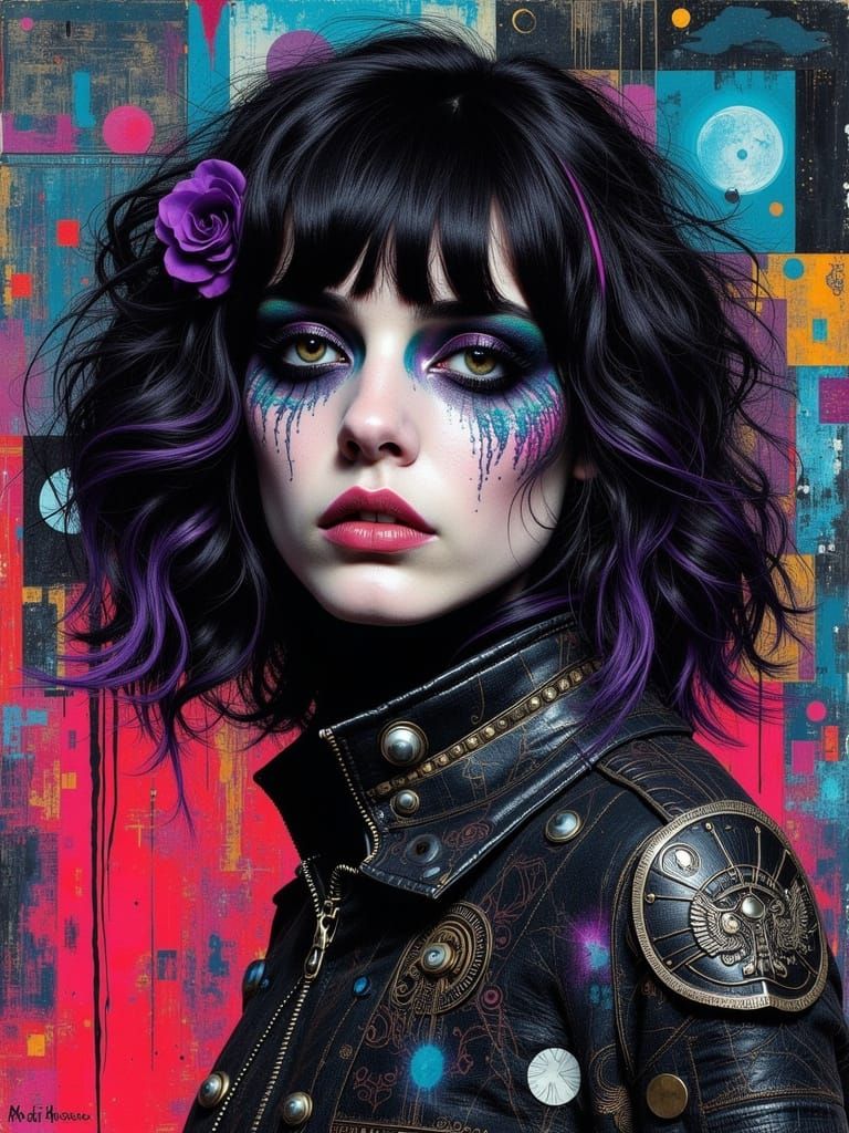 Gothic Surreal Portrait of a Woman in Abstract Style