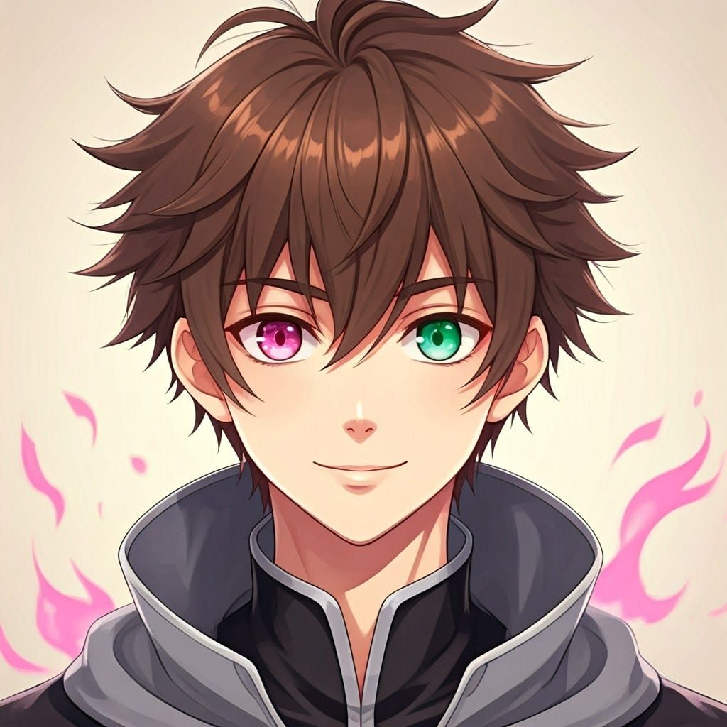 Anime Boy with Heterochromia Eyes, Royal Coat