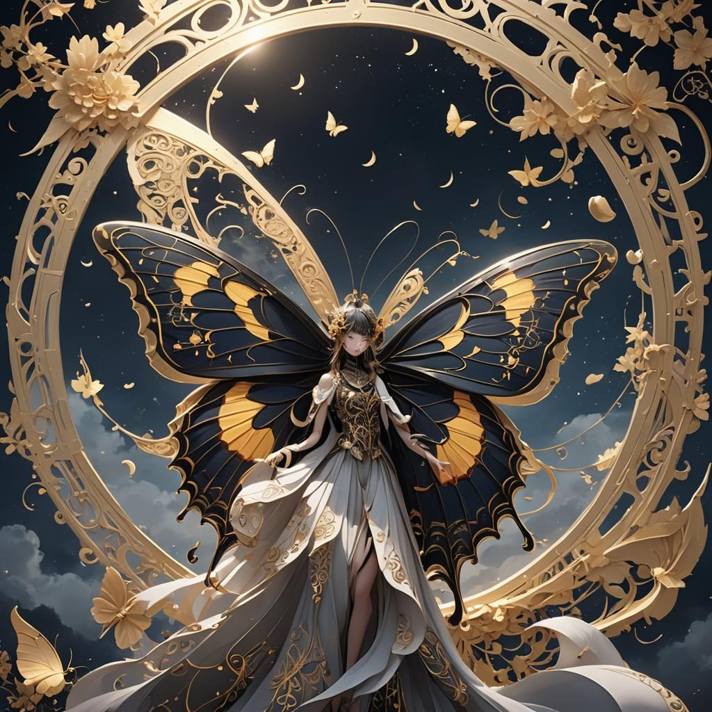 Eclipse Butterfly: 3D Anime Art in 8k