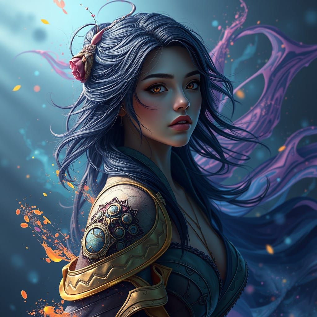 Ethereal Fantasy Goddess in Vibrant Dreamscapes