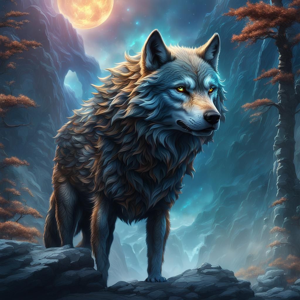 Spiritual Wolf: Detailed Fantasy Concept Art