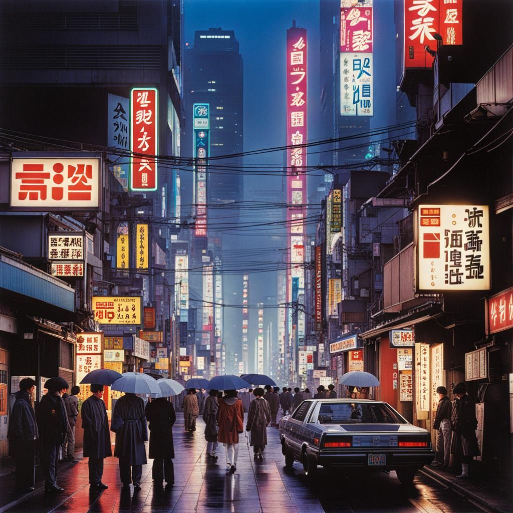 Cyberpunk Japan in 1980s Style