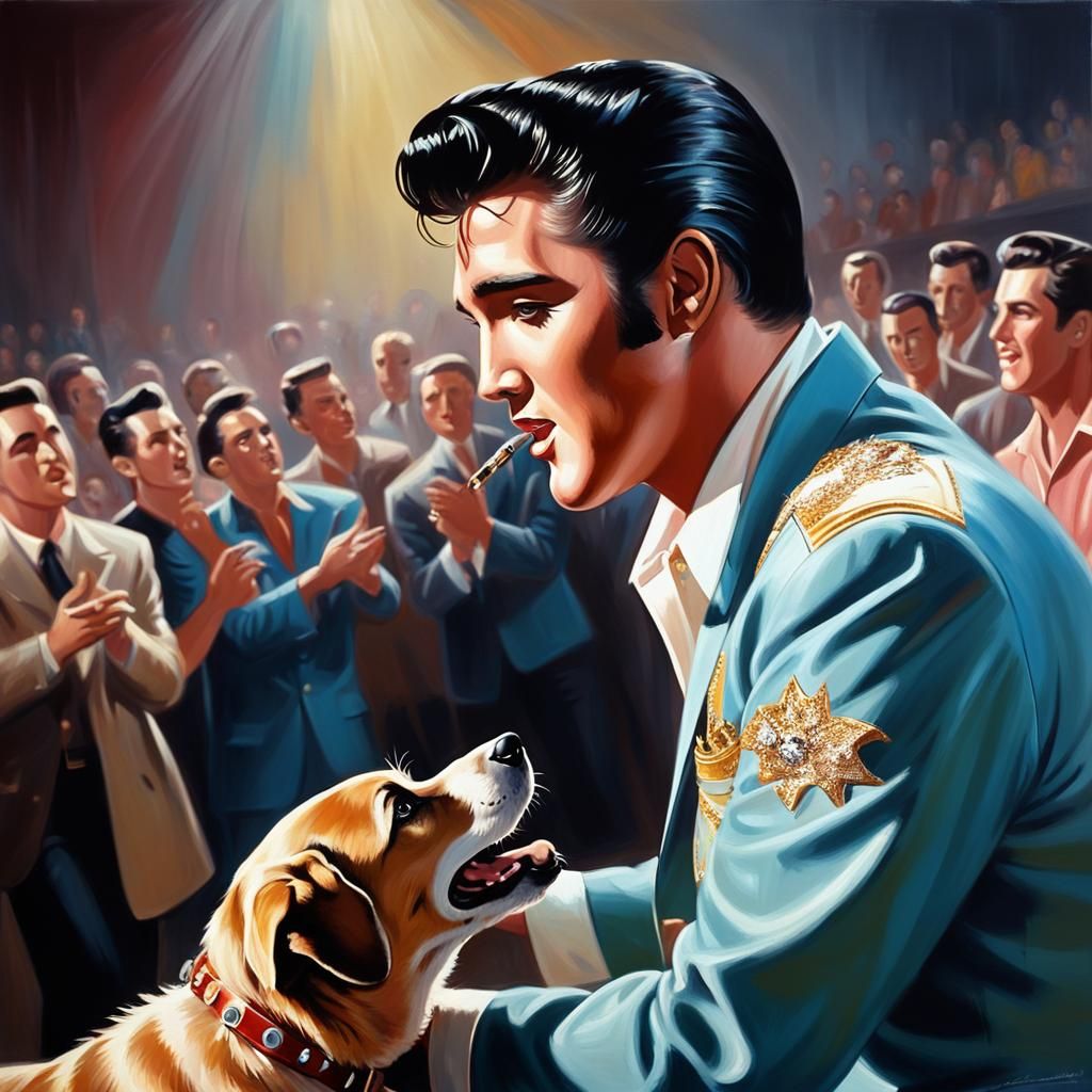 Elvis Presley Hound Dog Stage Performance: Rockabilly Oil Pa...