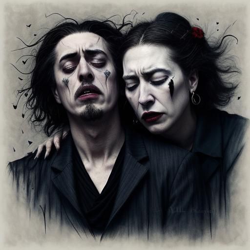 Surreal Boy in Emotional Depths: Fantasy Art