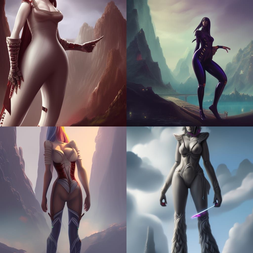 Giant Woman in Latex: Fantastical Matte Painting