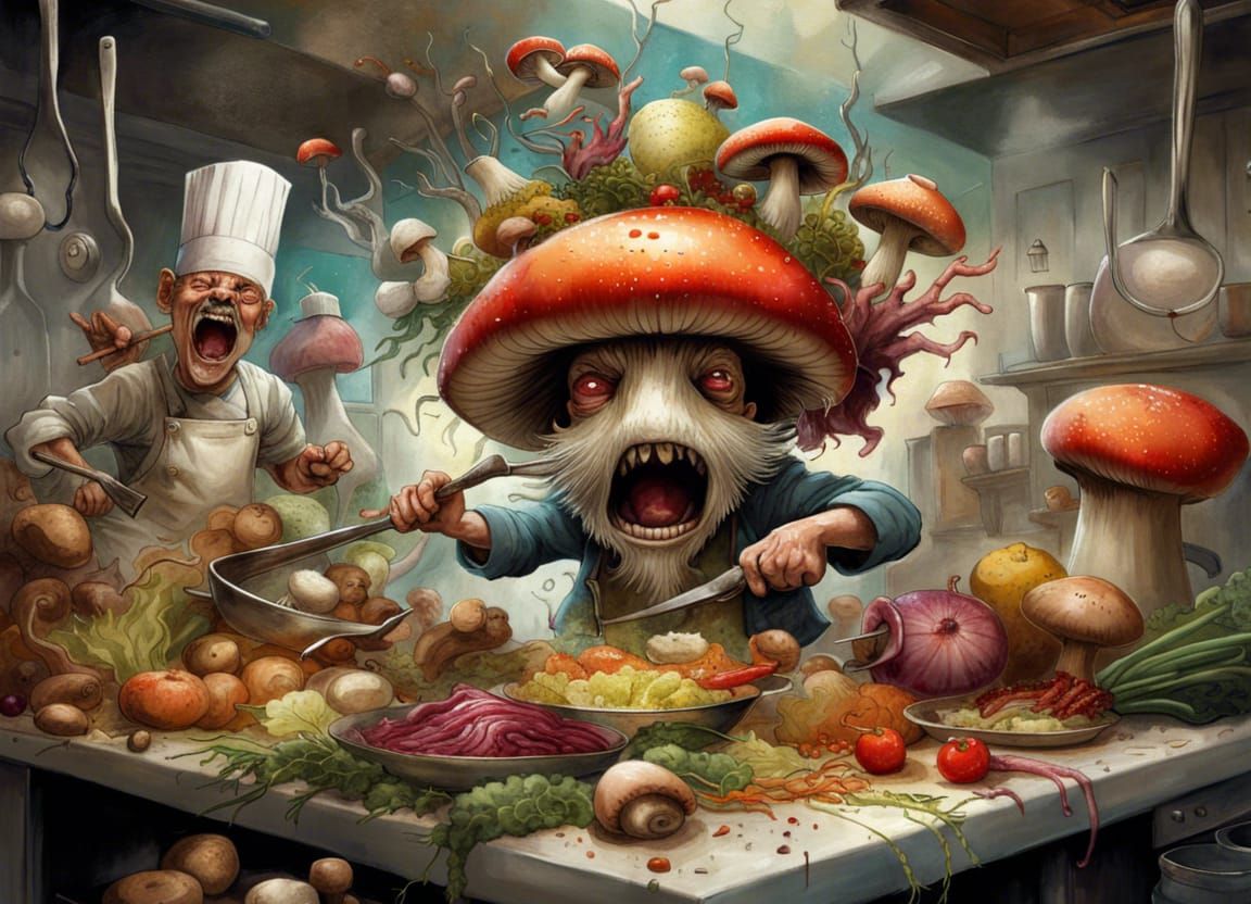Terrified Mushroom Escape: A Kitchen Nightmare