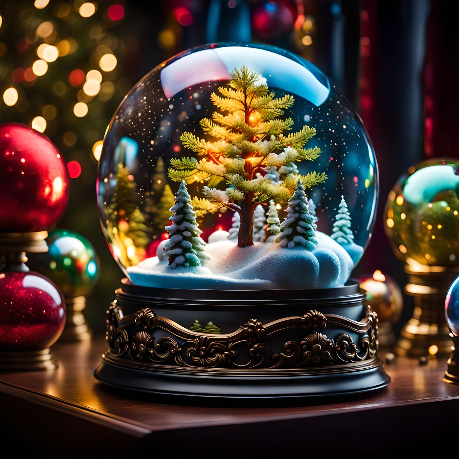 Snowglobes Within Snowglobe Digital Illustration in 8k