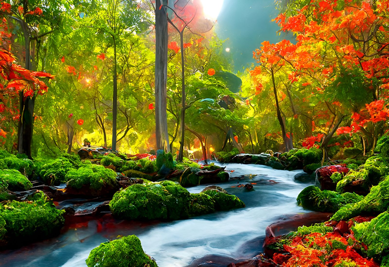 Surreal Nature Park in Hyperrealistic Style