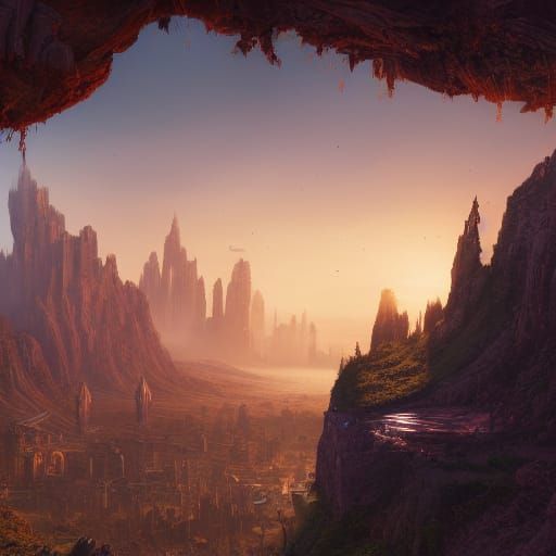 Detailed Matte Painting of a Man in Deep Color