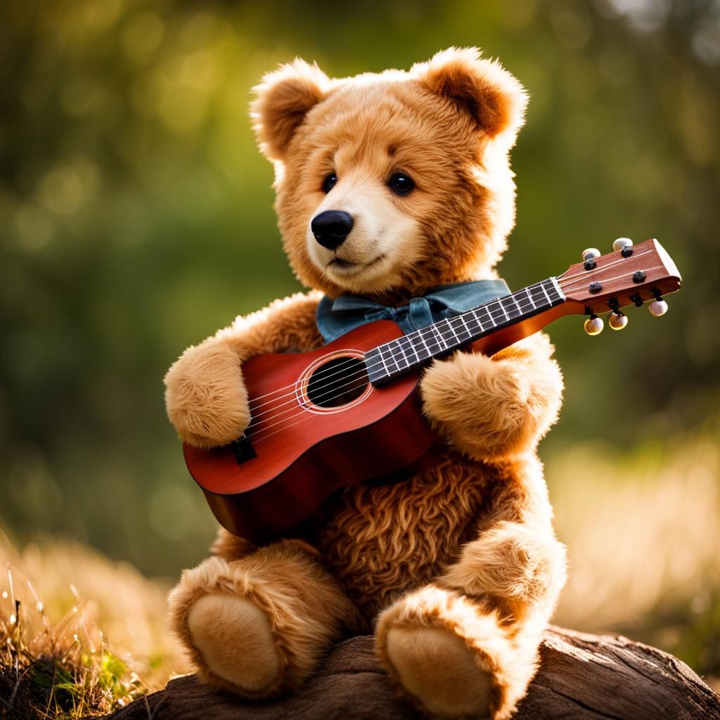 Teddy Bear Plays Ukulele