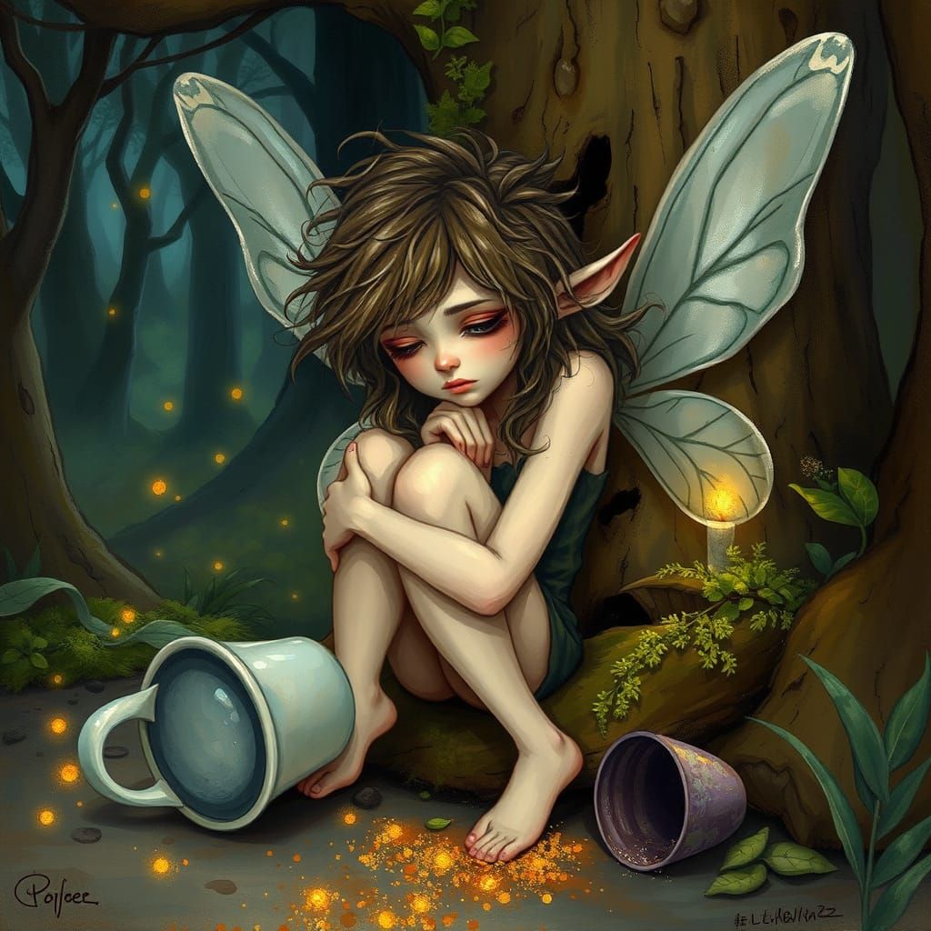 Whimsical Fairy in a Moonlit Forest