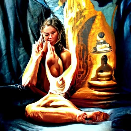 Oil Painting of Inner Peace Landscape