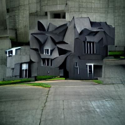 Brutalist Concrete Architecture: Dark Industrial Design