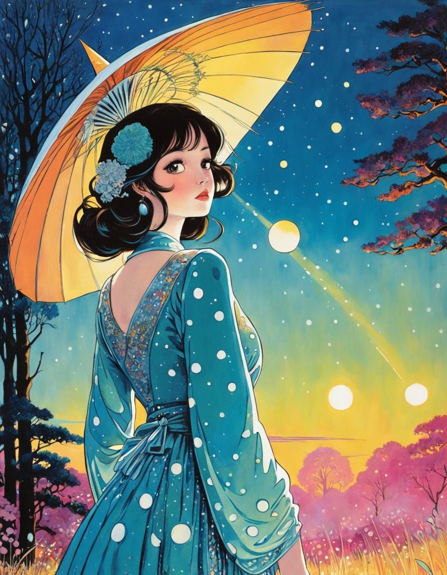 vibrant, dreamlike, impressionist style