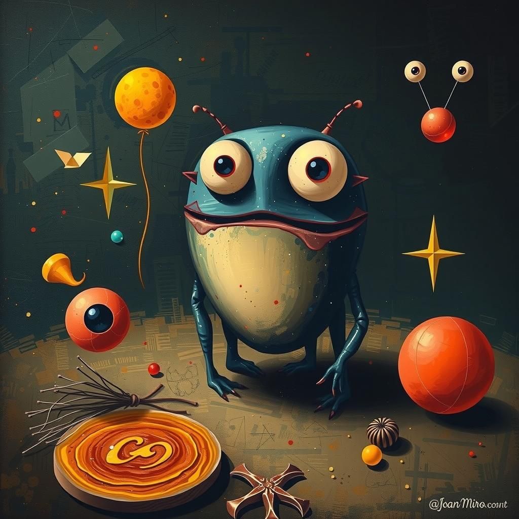 Surreal Creature in Style of Joan Miro