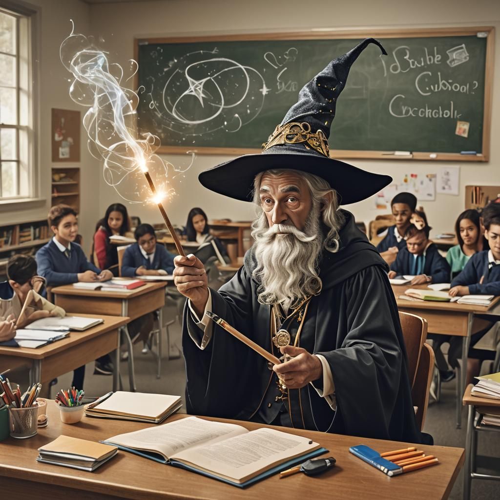 A Wizard in Classroom Conjures Magic