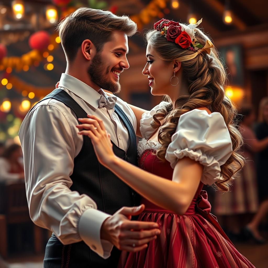 Oktoberfest Dancers in Bavarian Tradition