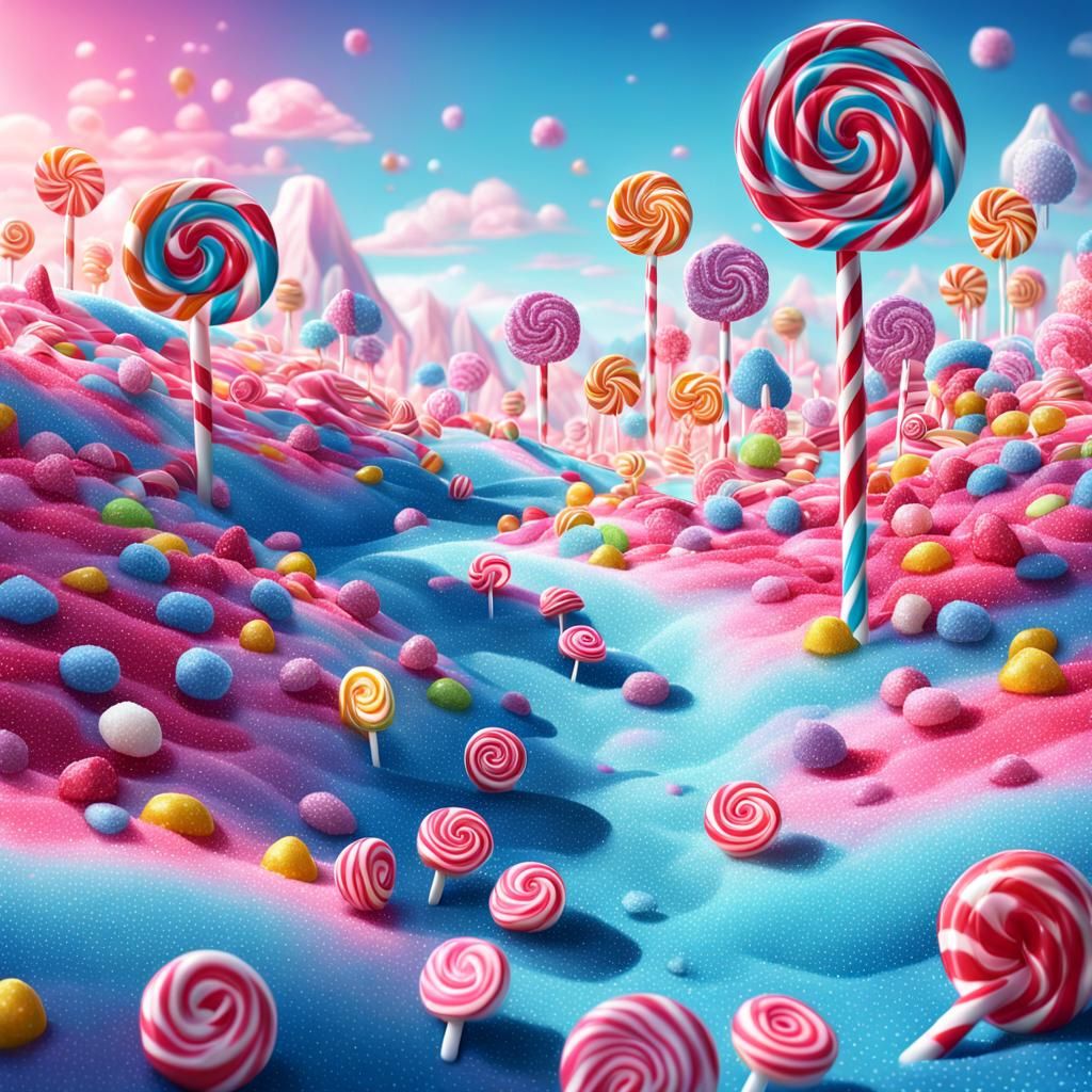 Whimsical Candyland Art with Hyperrealistic Sweets