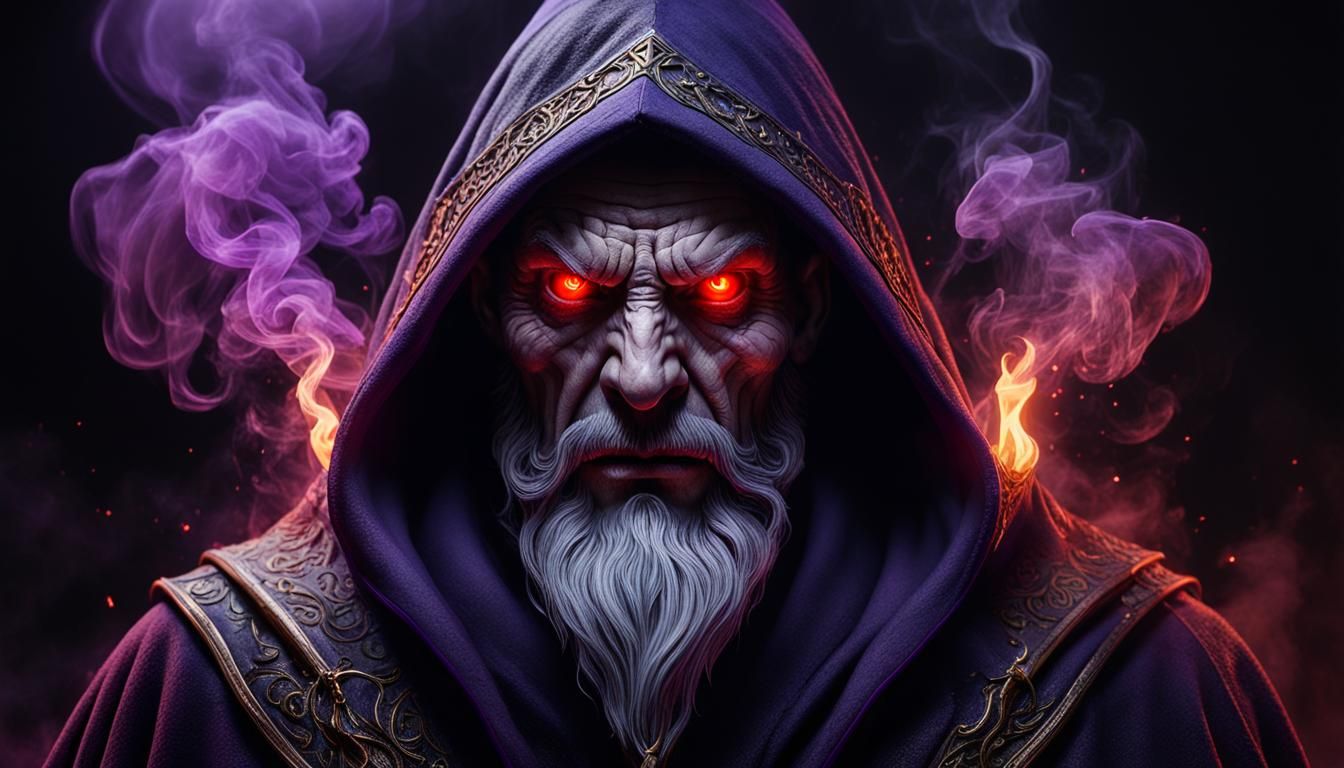 Eerie Evil Wizard with Glowing Eyes in Unreal Engine