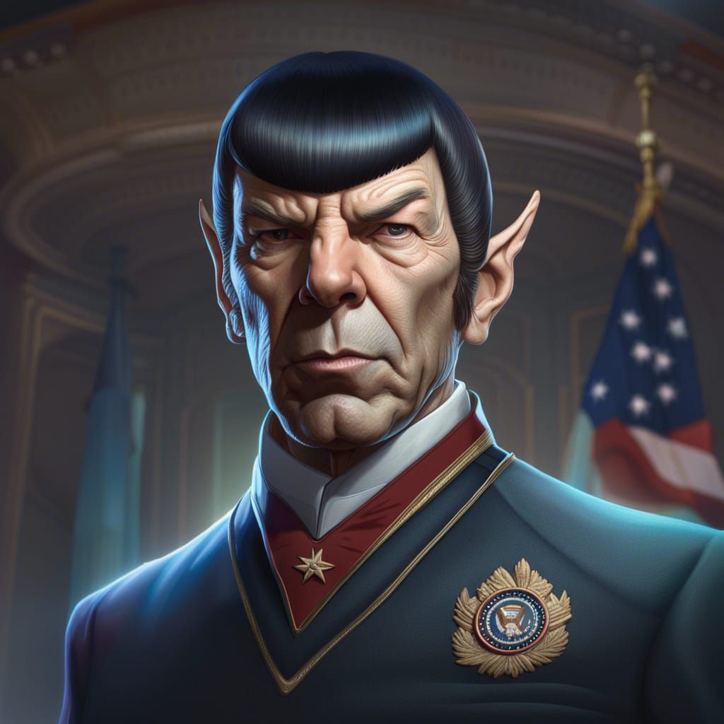 Spock as US President: Hyperdetailed Portrait
