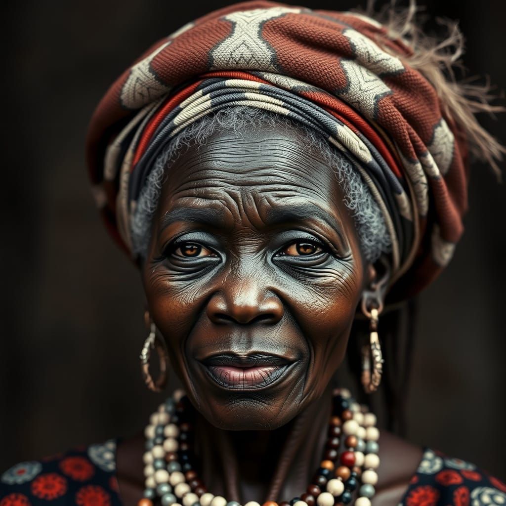 Romantic Portrait in Afro Delft Style