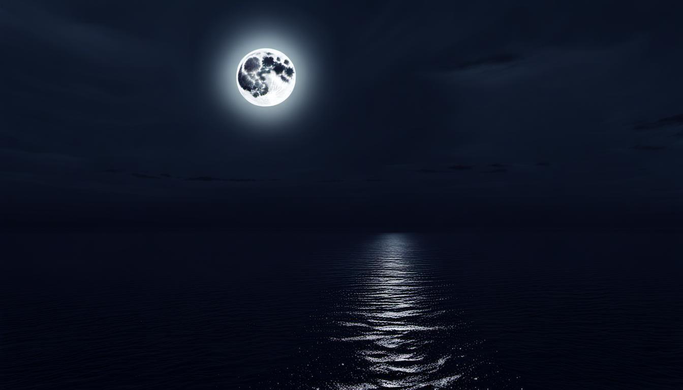 Full Moon Over Dark Sea: A Scene of Longing