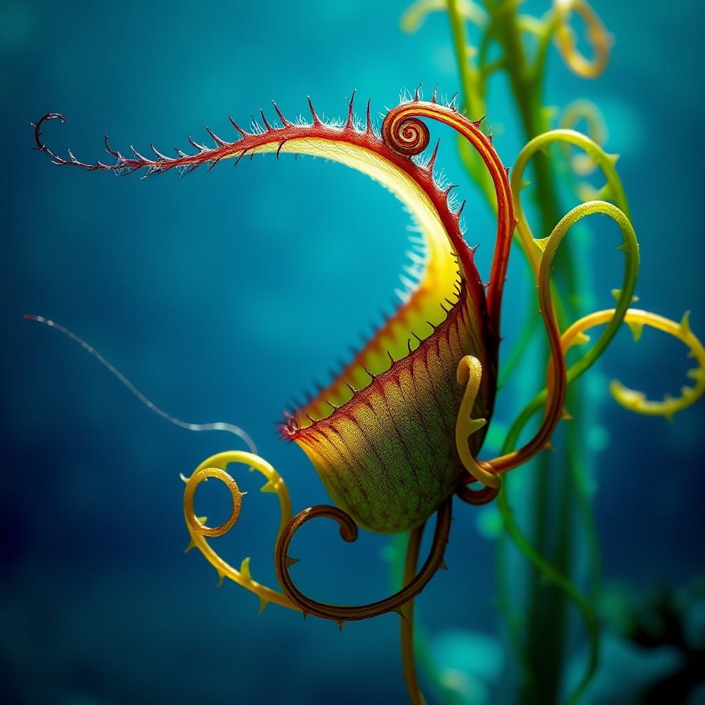 Underwater Seaweed Venus Flytrap in Alien Oceanic Hues