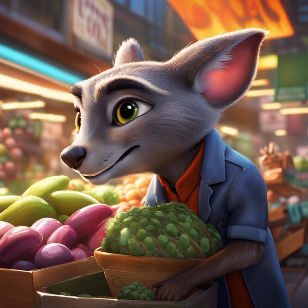 Hyperrealistic Animals Shopping at Zootopia Market