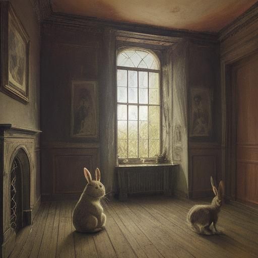 Rabbit Reflects on Haunted Manor: Rothko and Messina Style