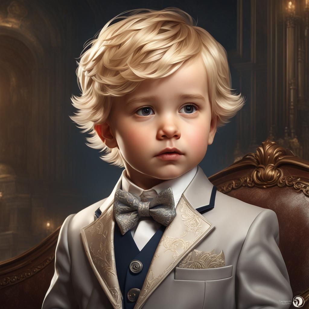 Boy in Suit: Hyperdetailed Portrait in Digital Art Style
