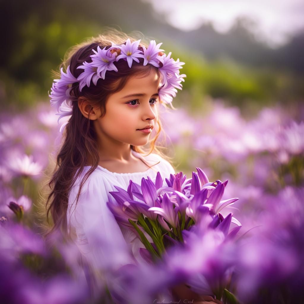 Angel in Heavenly Lily Garden: Bokeh Photography