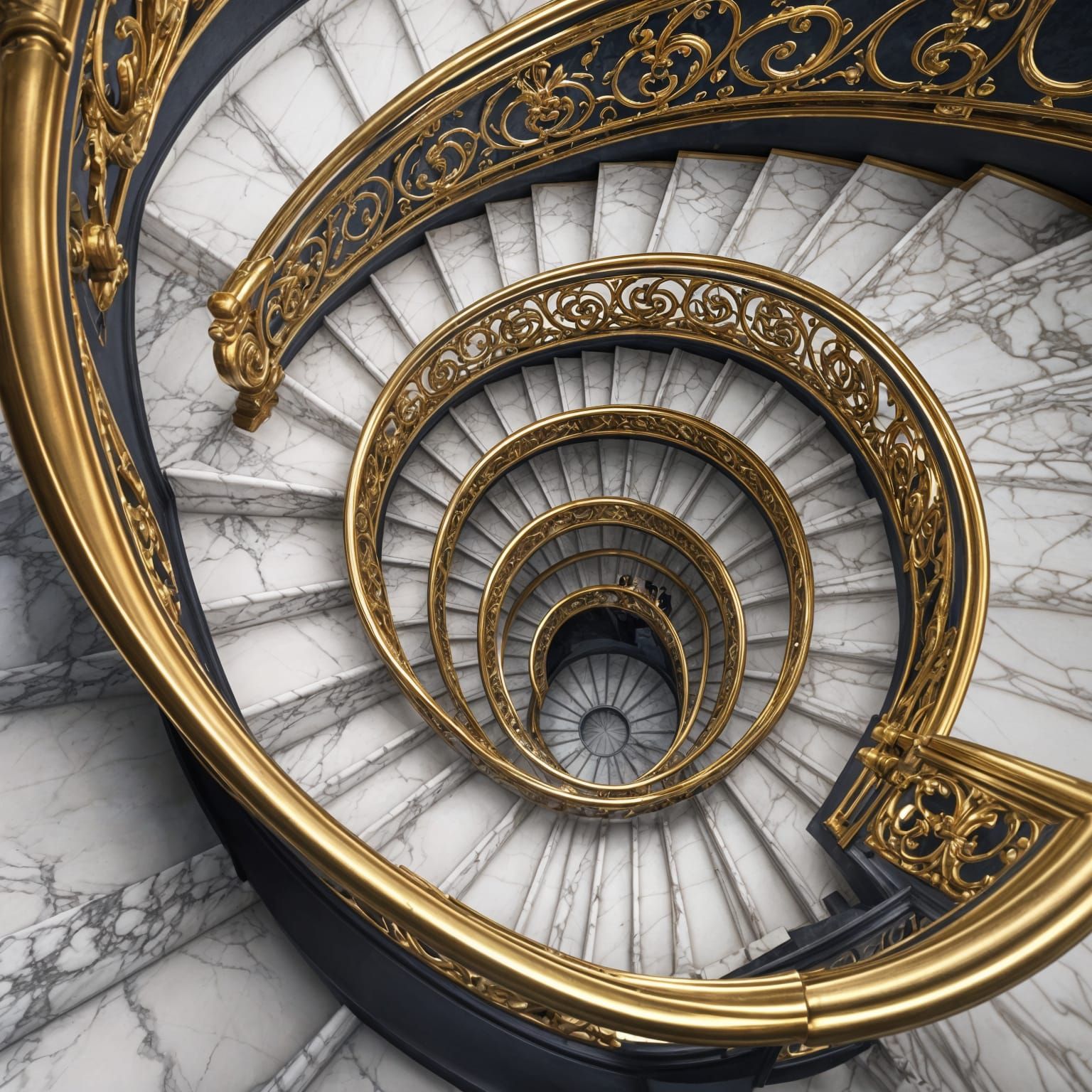 Ethereal Marble Staircase in Golden Luxury