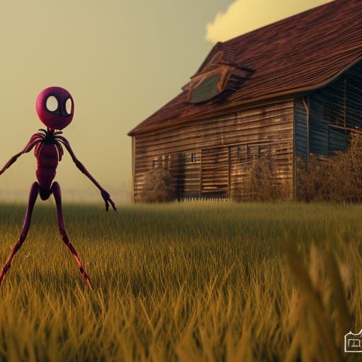 Spider in Barn: Tim Burton Cinematic Claymation