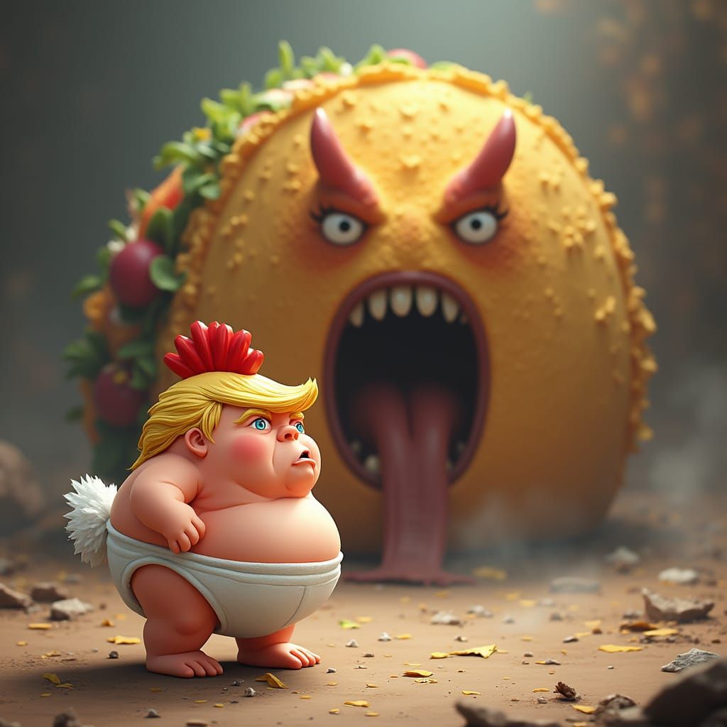 Surreal Caricature with Anime and 3D Art Influences