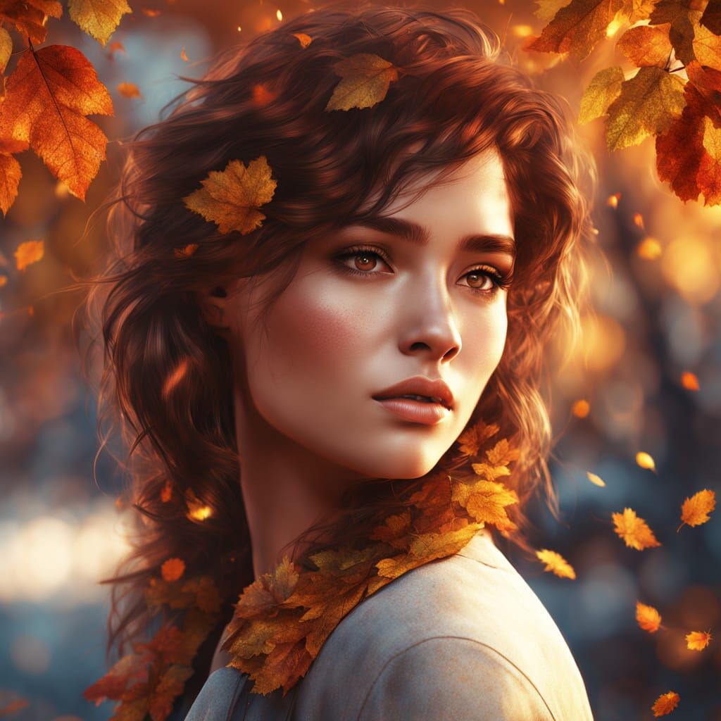 Glamorous Retro Pinup in Autumnal Hues