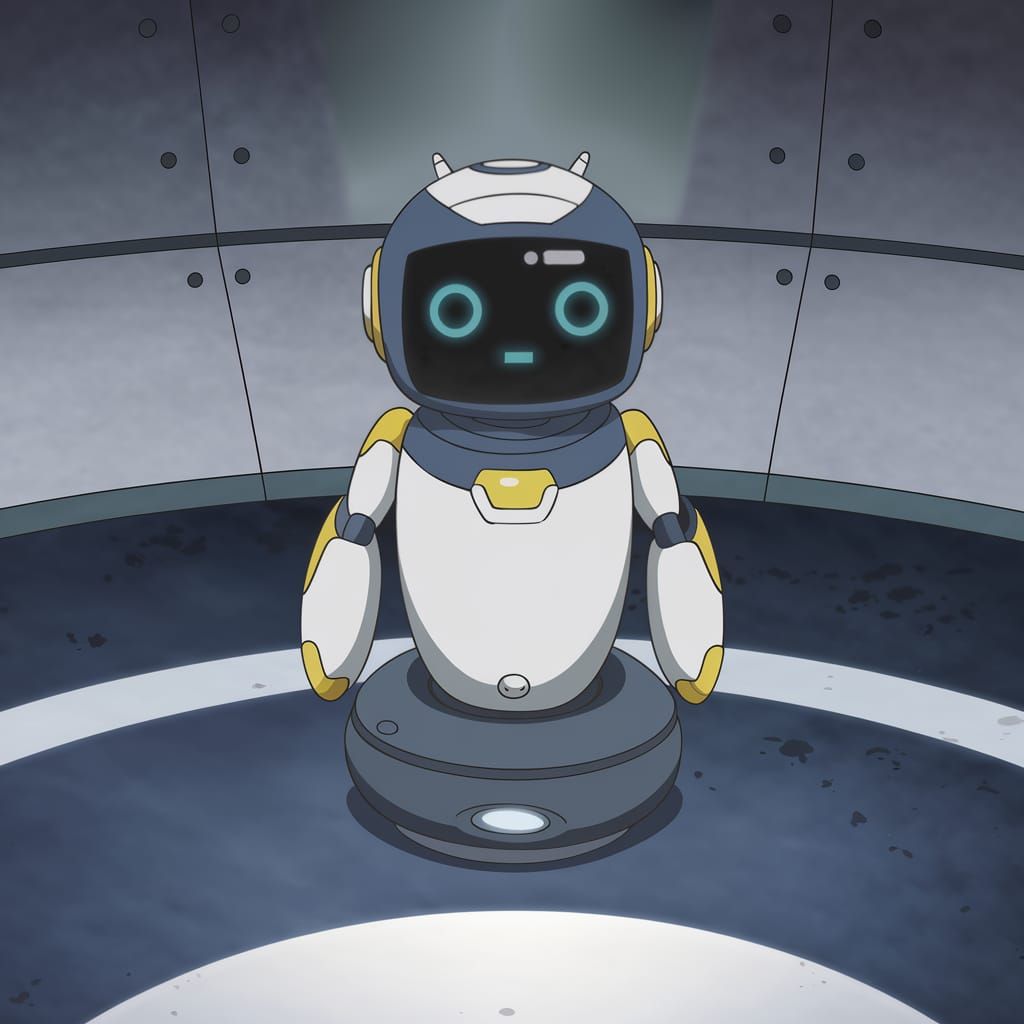 Manga-Style Anime Robot Assistant Key Visual
