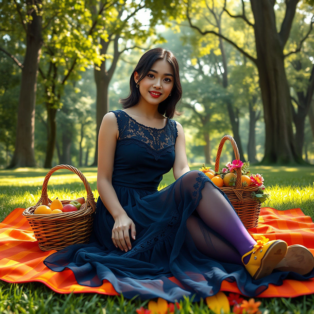 Woman in Summer Park, Fantasy Concept Art