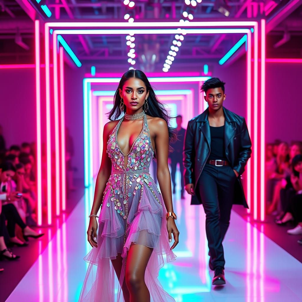 Electric Dreams on the Catwalk: Neon Hues and High-Octane Fa...