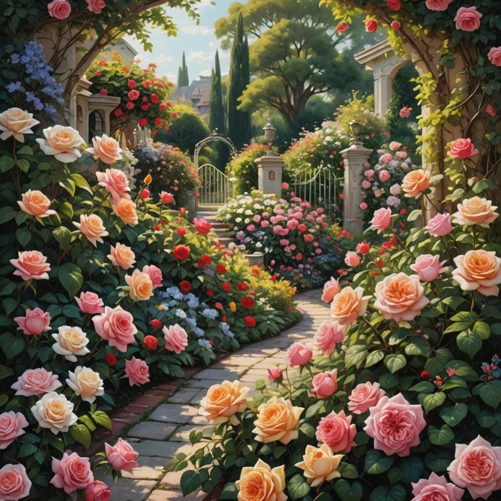 Glorious Flowers in a Colorful Splash Art Design