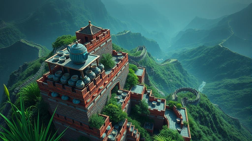 Great Wall of Ceramic Tea Ware