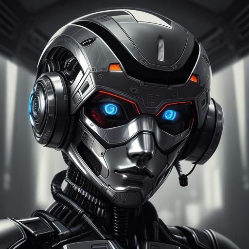 Hyperrealistic Thinking Robot in Sharp Focus