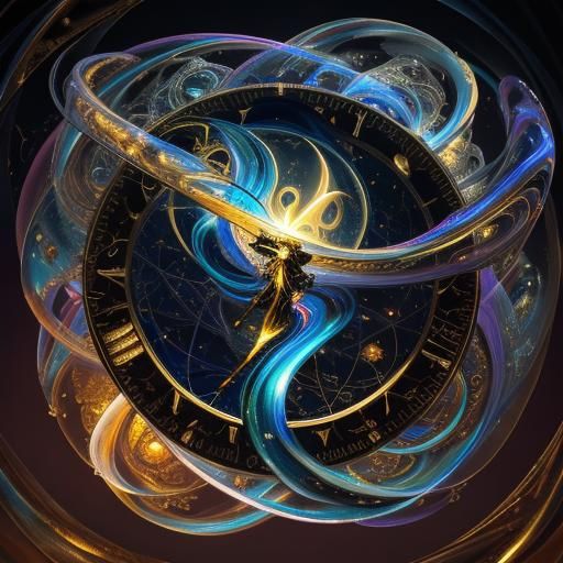 Surreal Hourglass in Mystical Vortex, Abstract Style