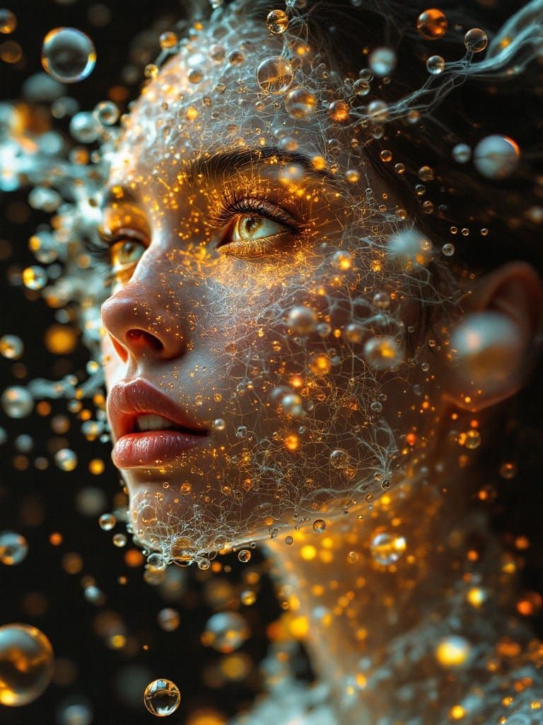 Surreal Steamfunk Portrait Amidst Gentle Solarigraphy