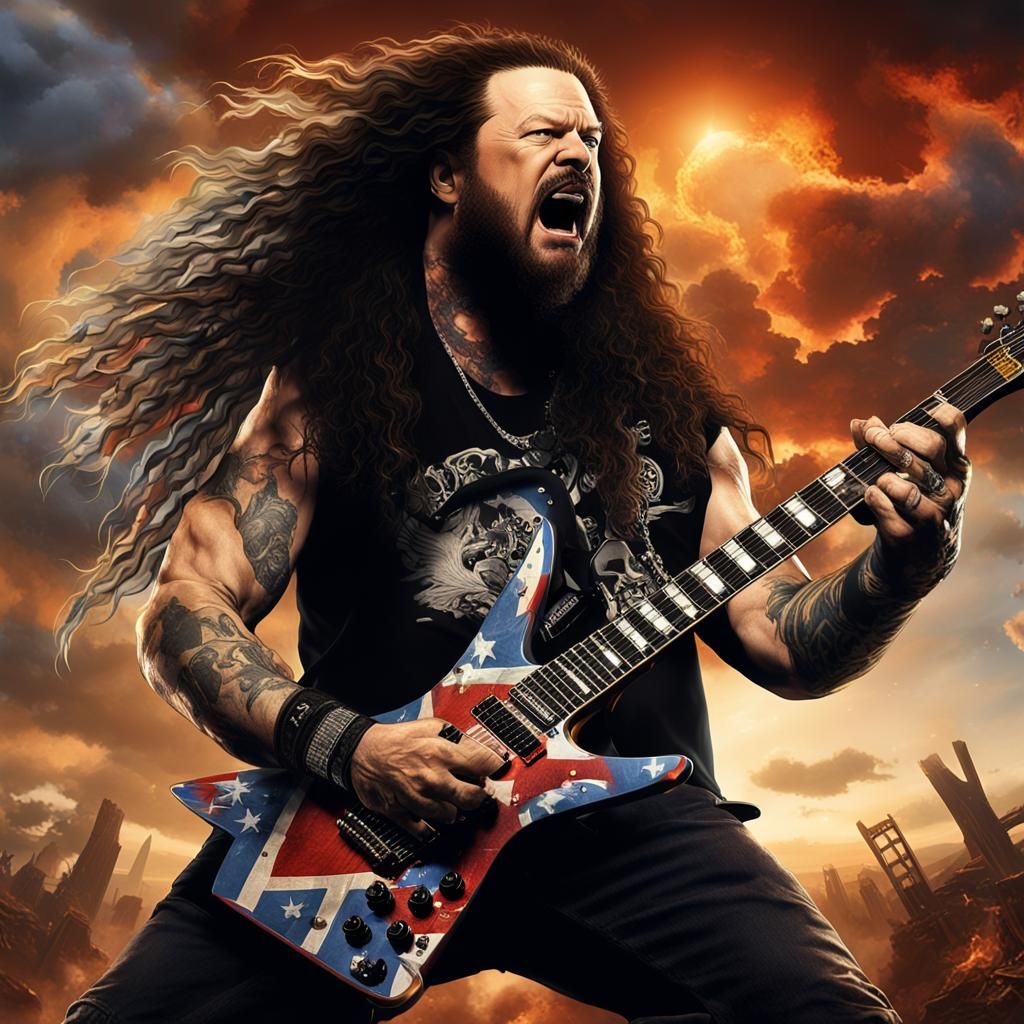 Guitarist with Angel Wings in Hyper-Realism