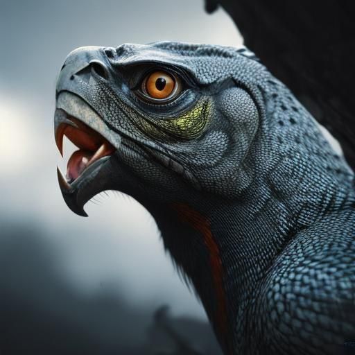 Hyperdetailed Basilisk in Dynamic Cinematic Angle