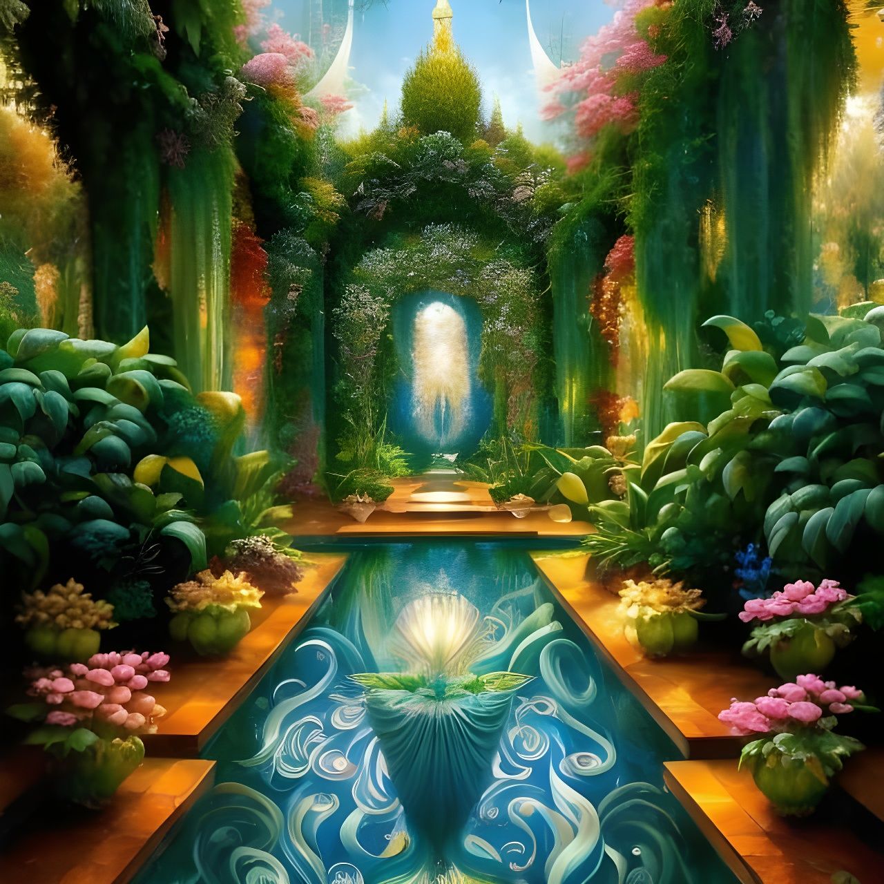 Geometric Garden in Elegant Maximalist Style