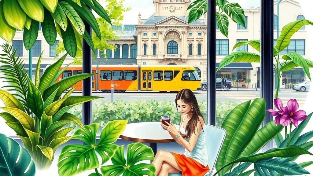 Botanic Harmony in Melbourne Watercolor Painting